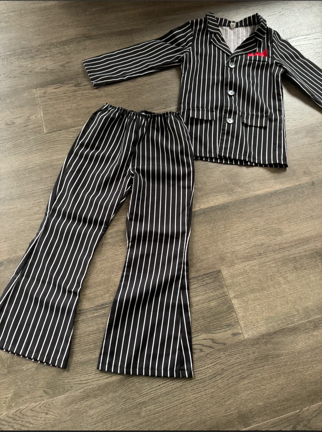 Halloween costume Kids Black and White Striped Suit Set