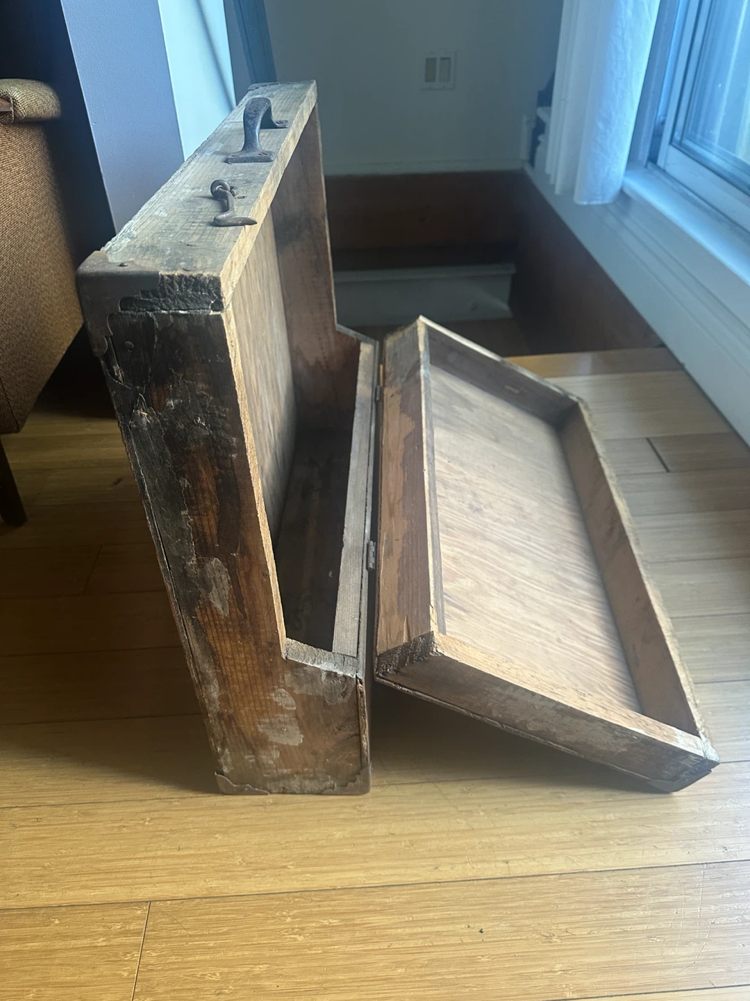 PRIMITIVE ANTIQUE CARPENTERS TOOL BOX VINTAGE WOOD CRATE STORAGE