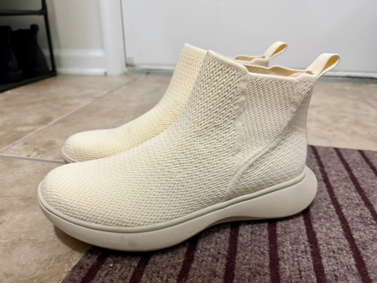 VIVAIA Cream Knit Ankle Sneaker Boots - photo 2