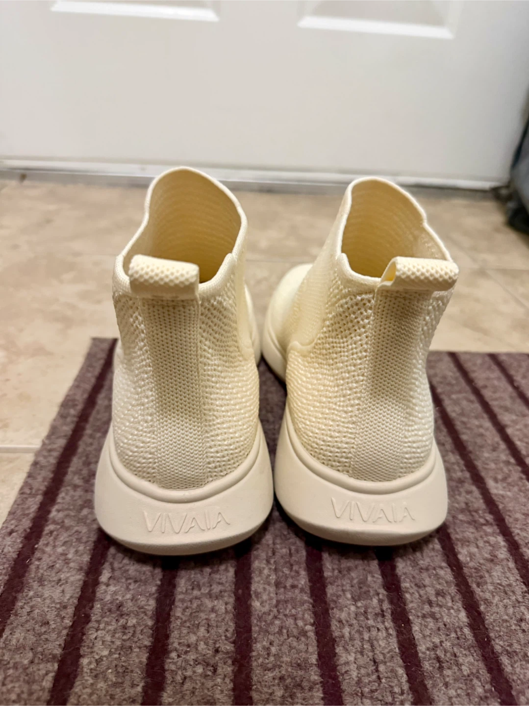 VIVAIA Cream Knit Ankle Sneaker Boots - photo 3