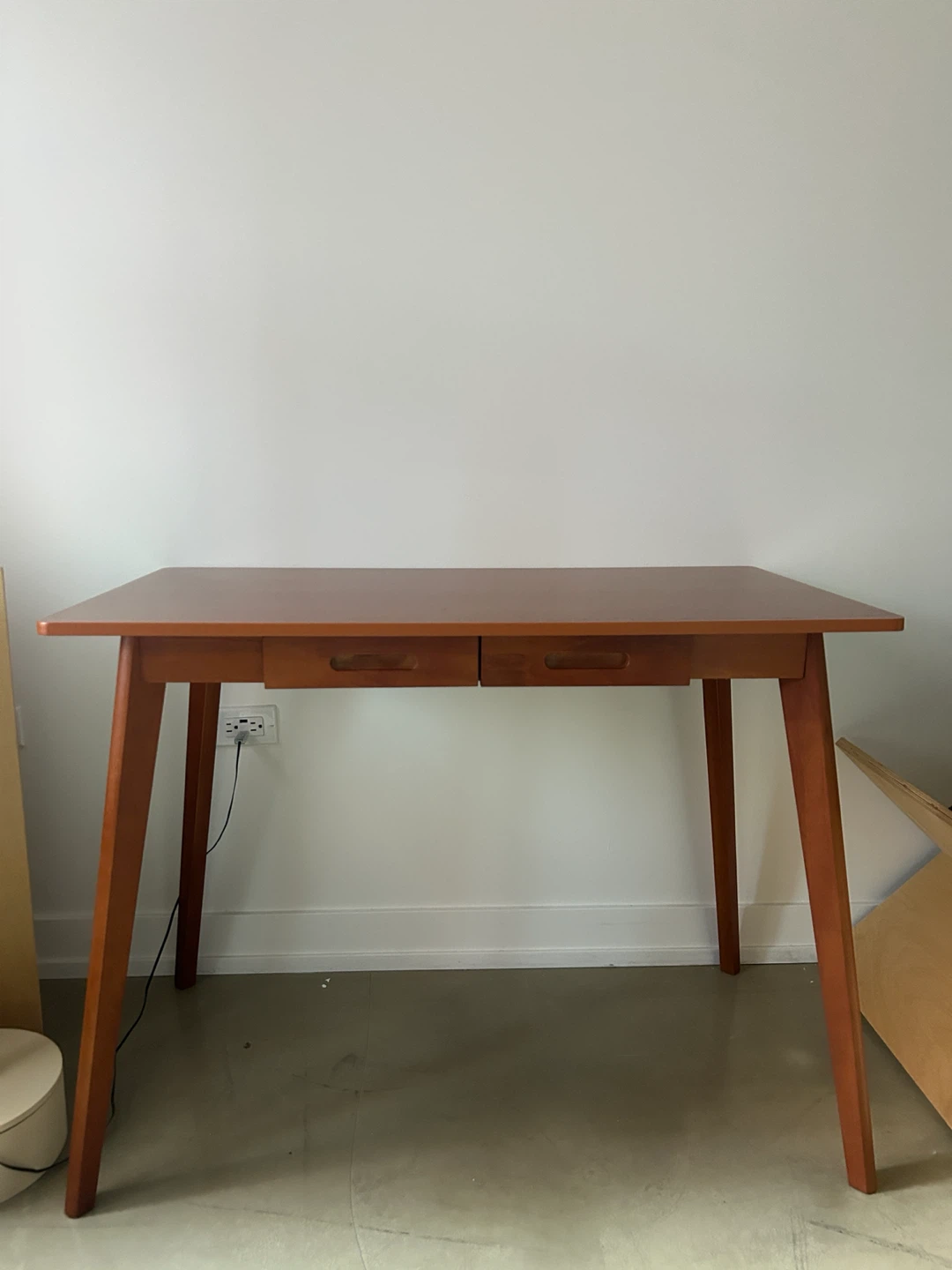 Working Wooden Desk with Two Drawers