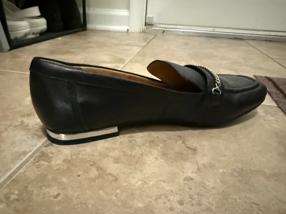 Black Leather Chain Loafers - photo 2