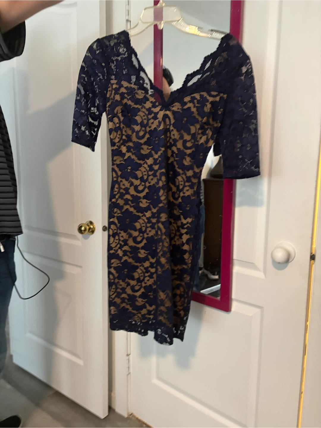 Navy and Nude Lace Dress - photo 2