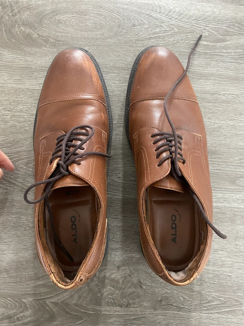 ALDO Brown Leather Dress Shoes Men's Size 9.5