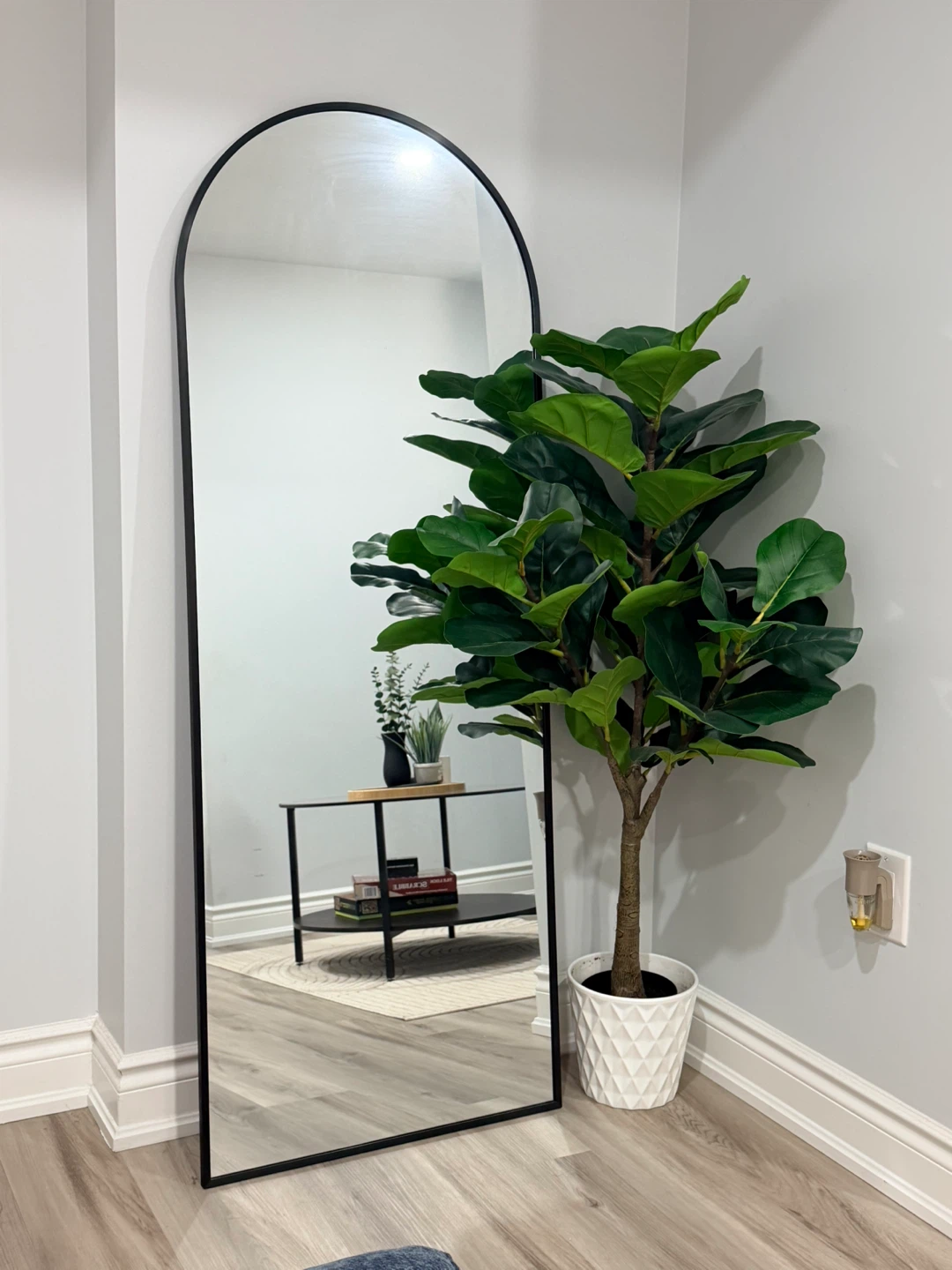 Arched Black Full Length Floor Mirror