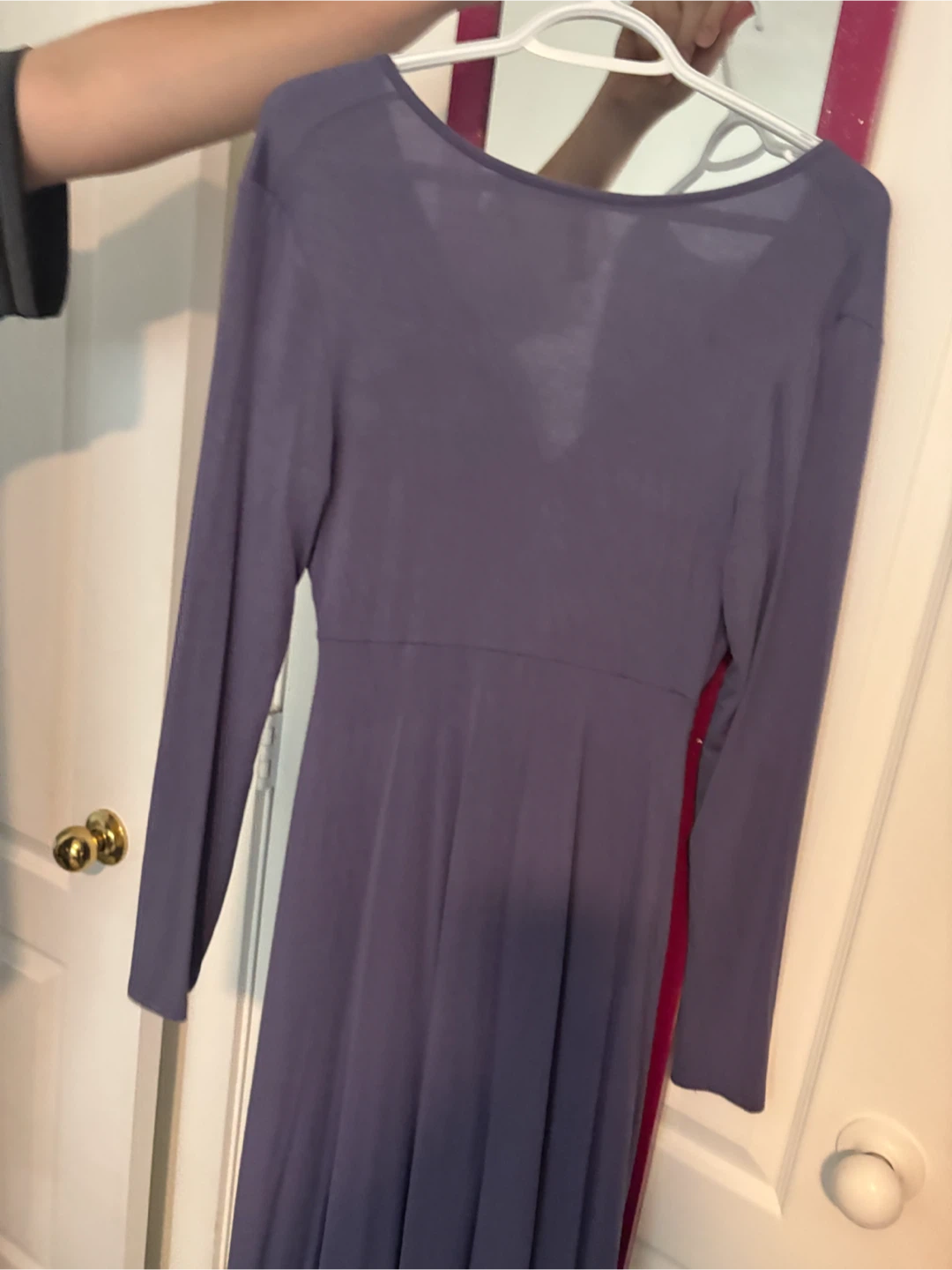 Long-Sleeve V-Neck Dress