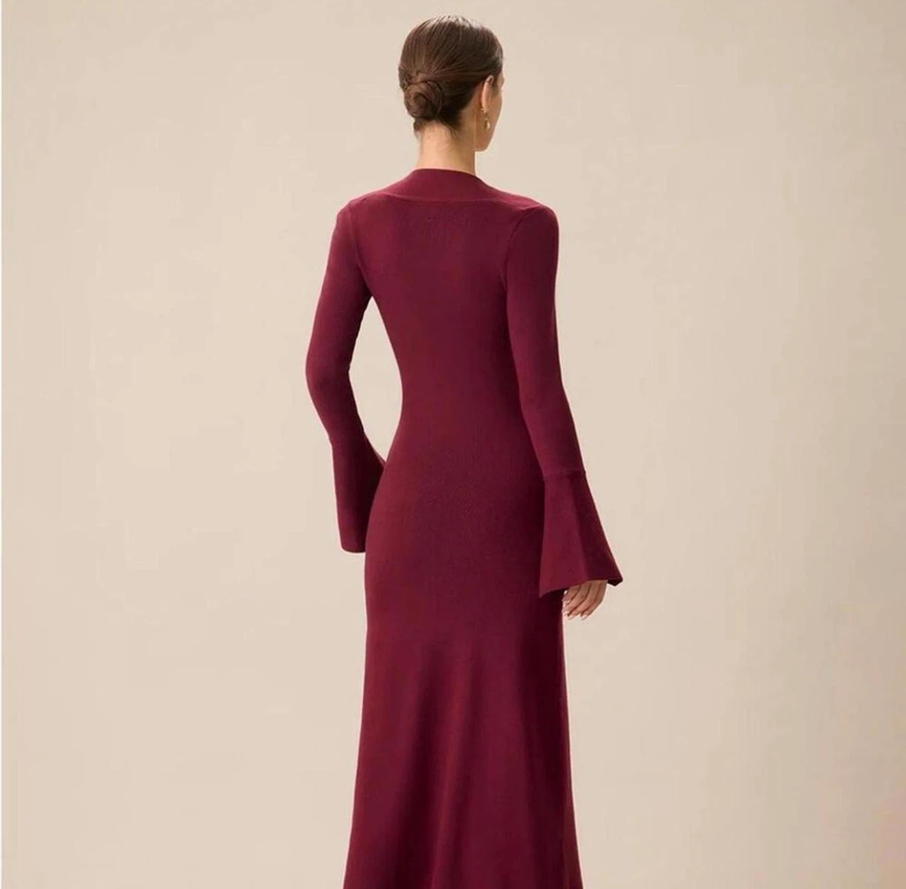 Burgundy Knit Maxi Dress - photo 2
