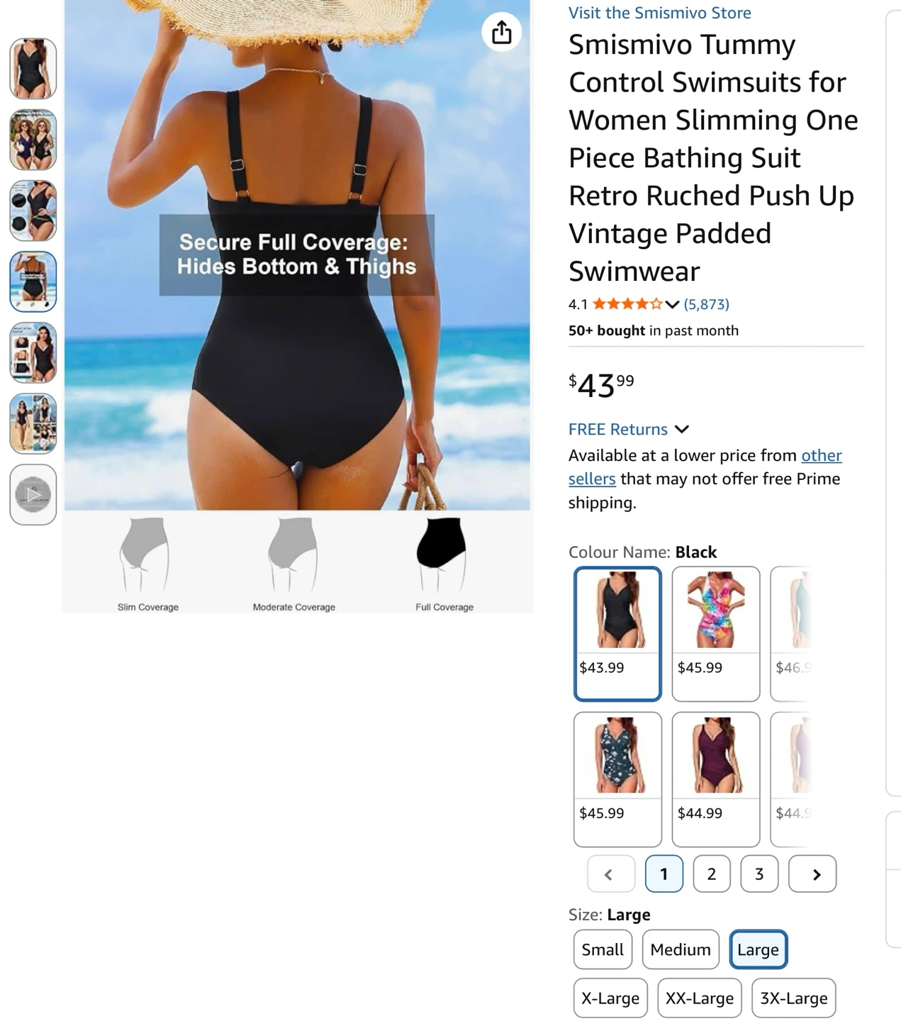 New Tummy Control One Piece Swimsuit- L - photo 2