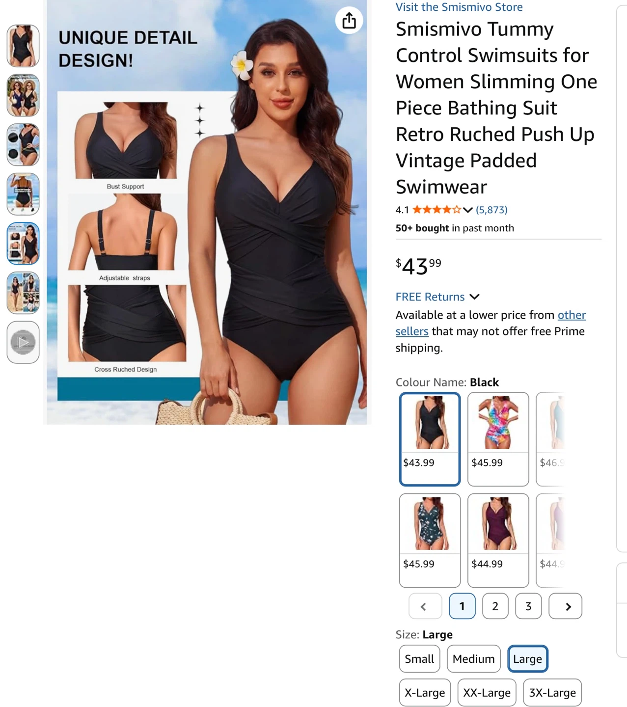 New Tummy Control One Piece Swimsuit- L - photo 4