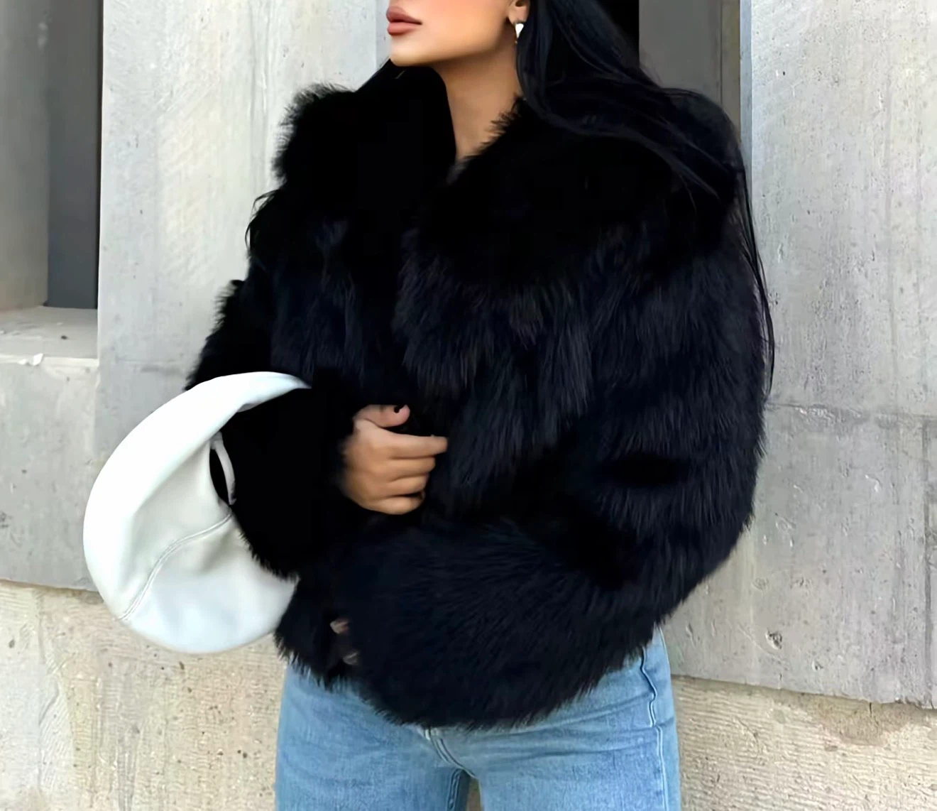 Black Faux Fur Jacket