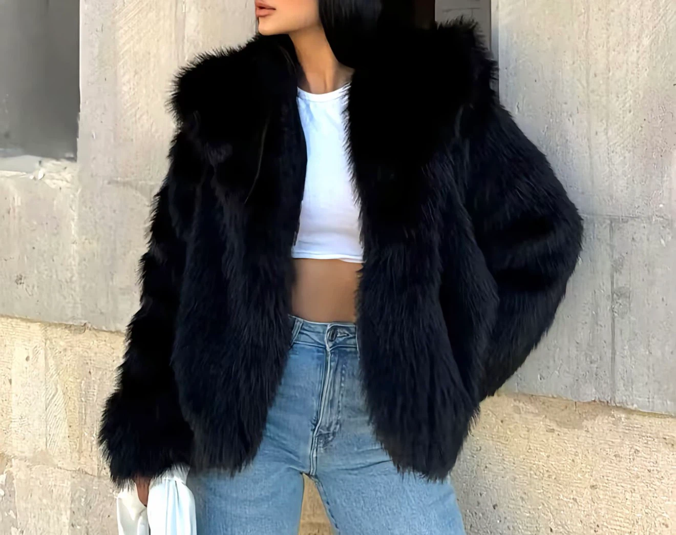 Black Faux Fur Jacket - photo 3