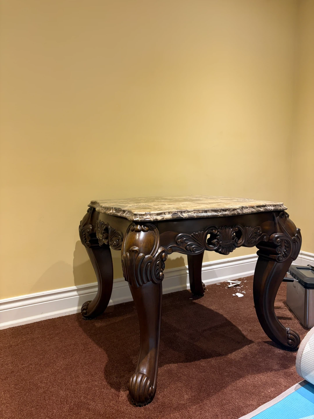Ornate Coffee Table and two side table with Marble Top - photo 3