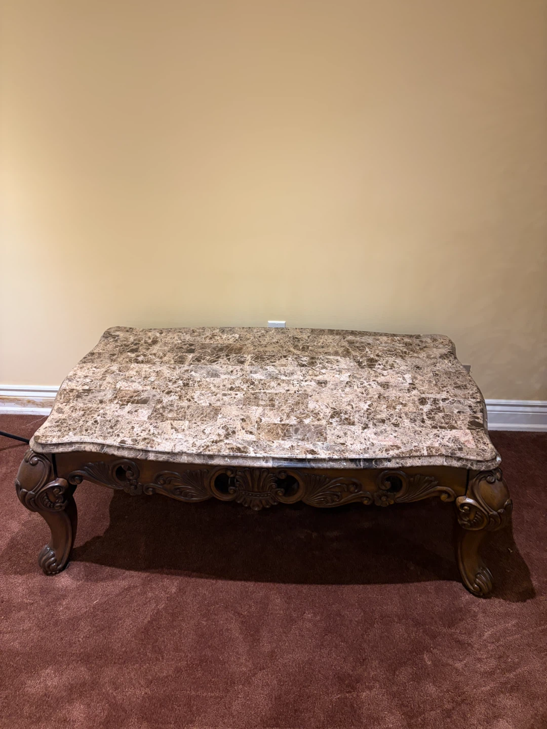 Ornate Coffee Table and two side table with Marble Top - photo 4