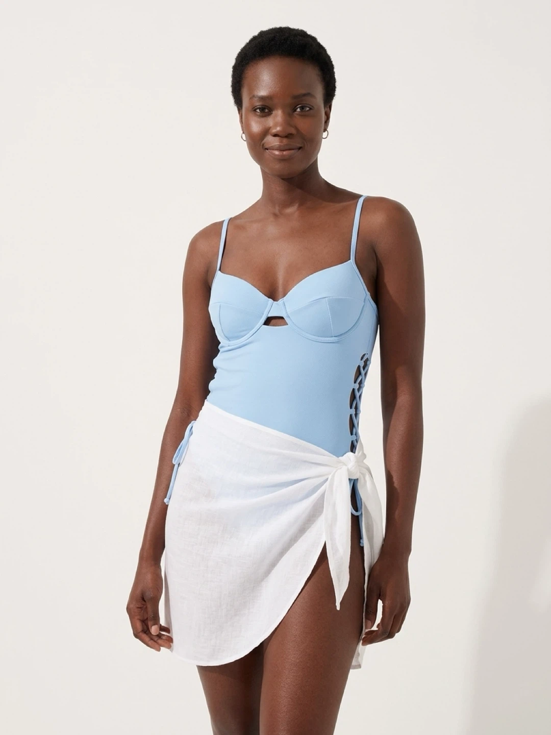 Light Blue One-Piece Swimsuit