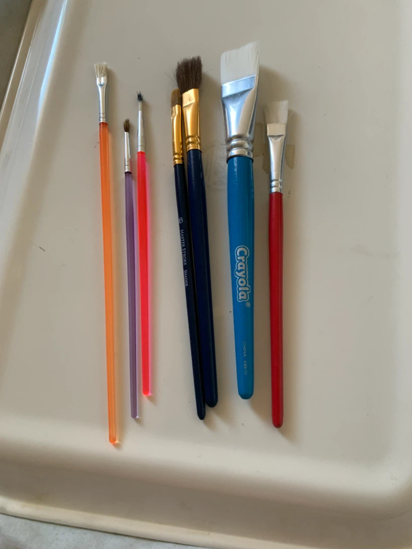 Assorted Paint Brushes & Craft Wires