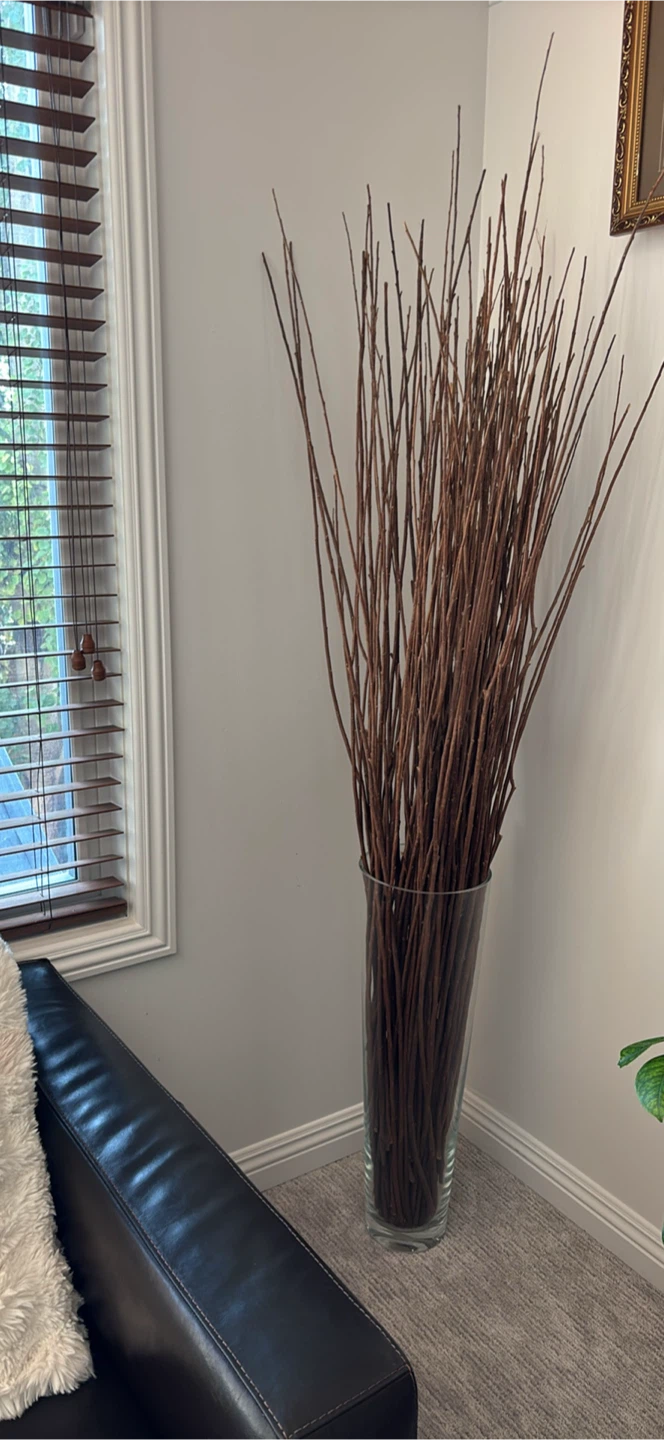 Decorative Branch Arrangement in Tall Glass Vase