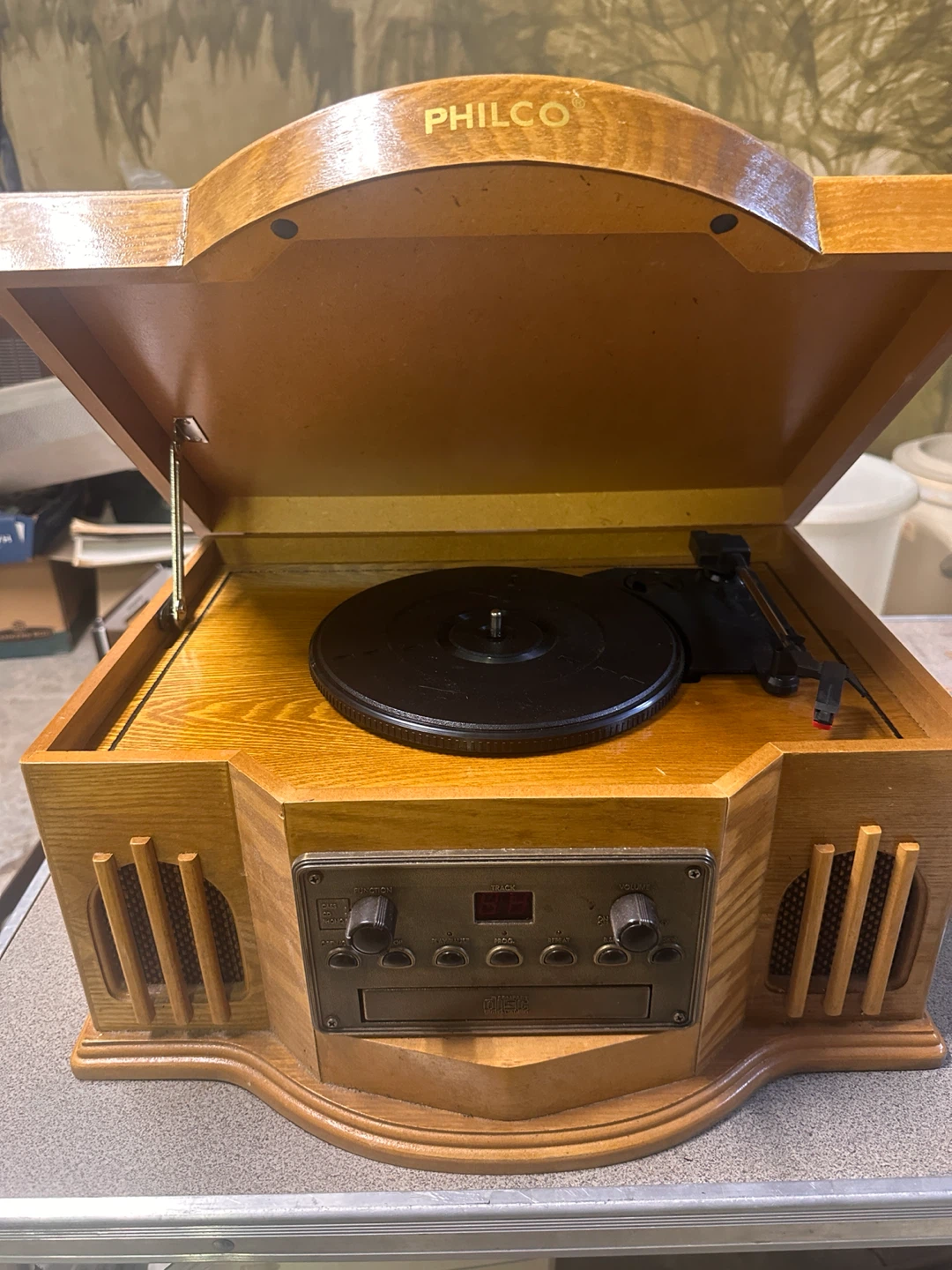 Philco Vintage Style Record Player power cord cut project!