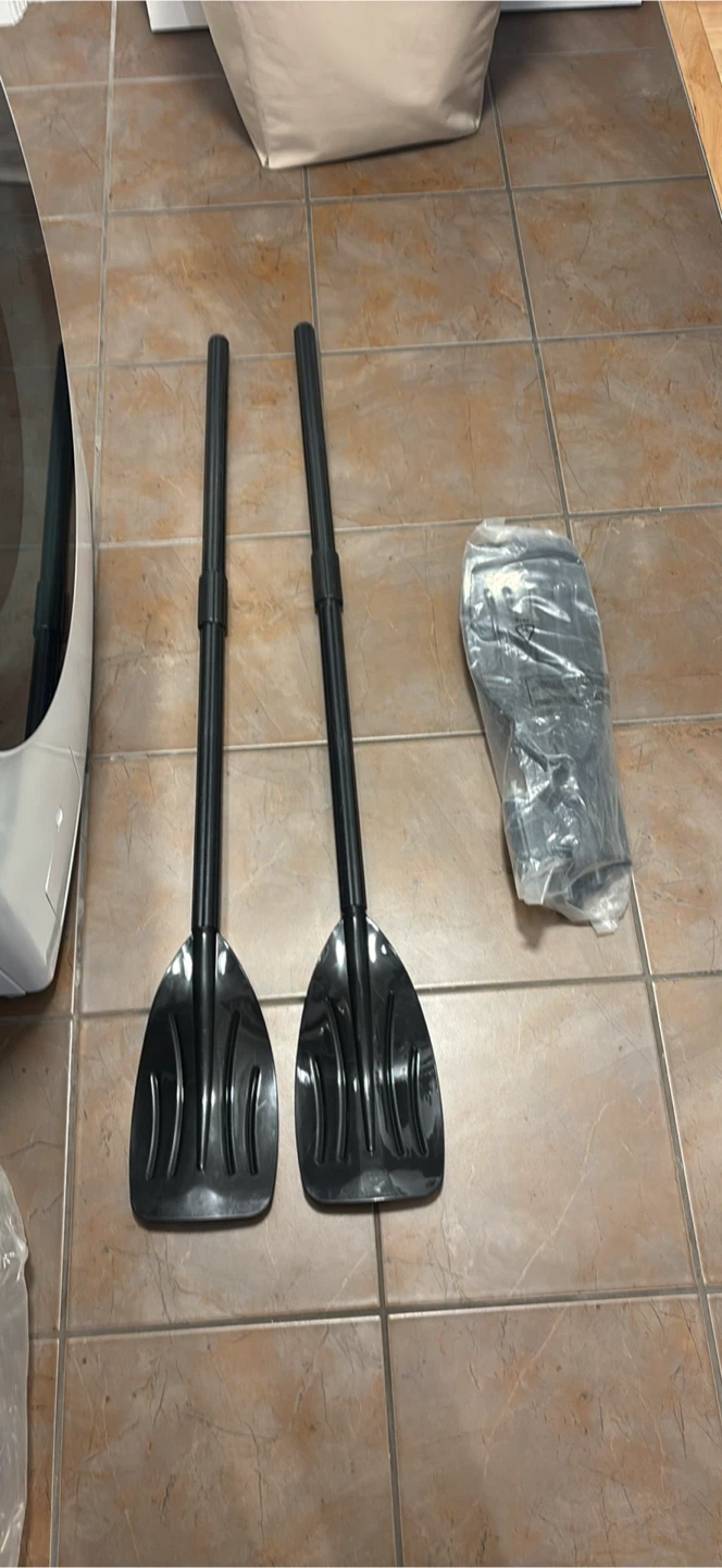 Set of Two Black Inflatable Boat Paddles