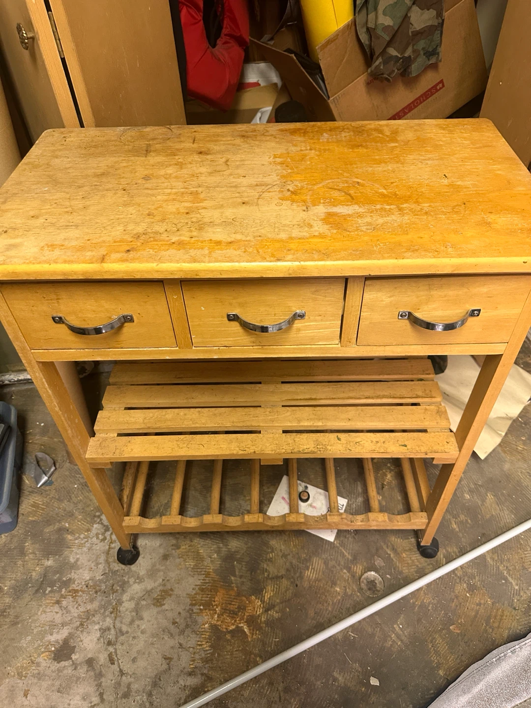 Rolling Wooden Kitchen Island Cart