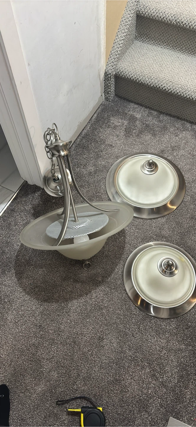 Set of 3 Brushed Nickel Ceiling Light Fixtures