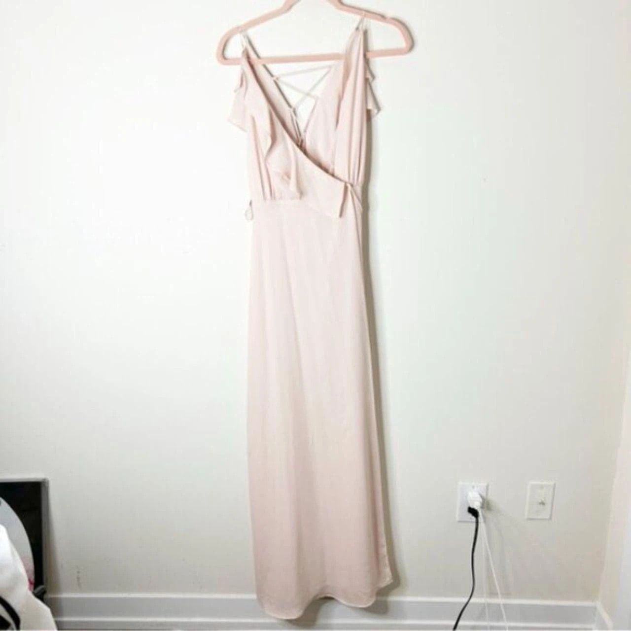 WAYF Long Maxi Dress Ruffle Gown Pink XXS - photo 2