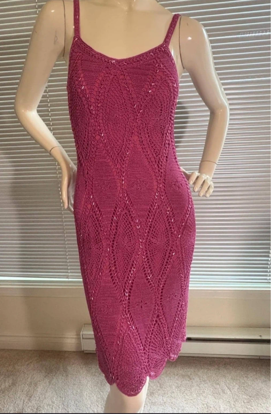 Karen Millen Raspberry Crotchet Beaded Dress - photo 2