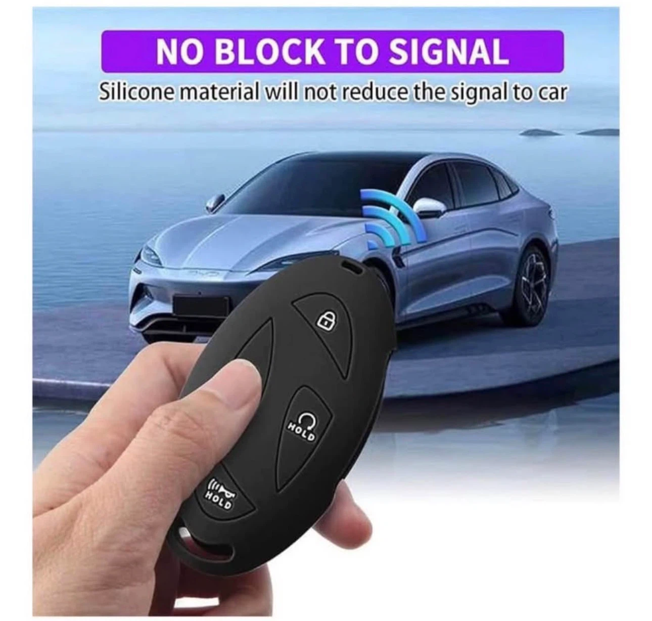 Fokmuaex Silicone Key Fob Cover for Hyundai 2-Pack