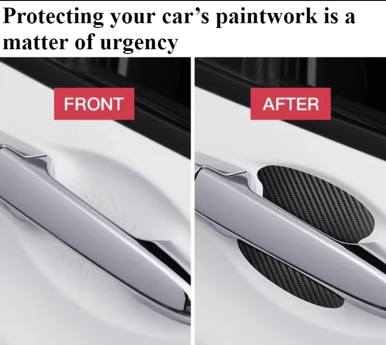 Carbon Fibre Car Door Handle Paint Protectors - photo 2