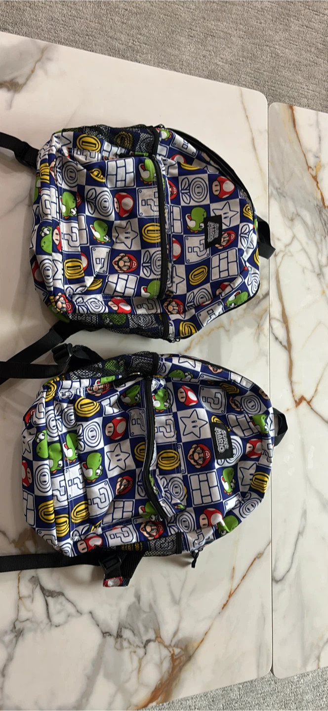 Two Super Mario Kids Backpacks