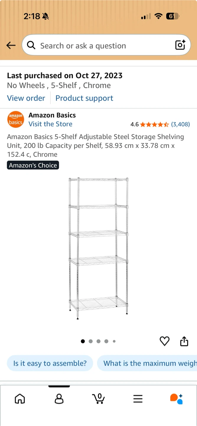 Amazon Basics 5-Shelf Steel Shelving Unit - photo 2