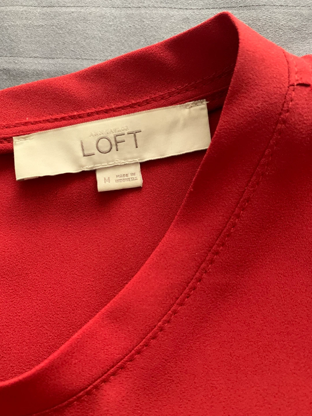 LOFT Red Flutter Sleeve Blouse - photo 2
