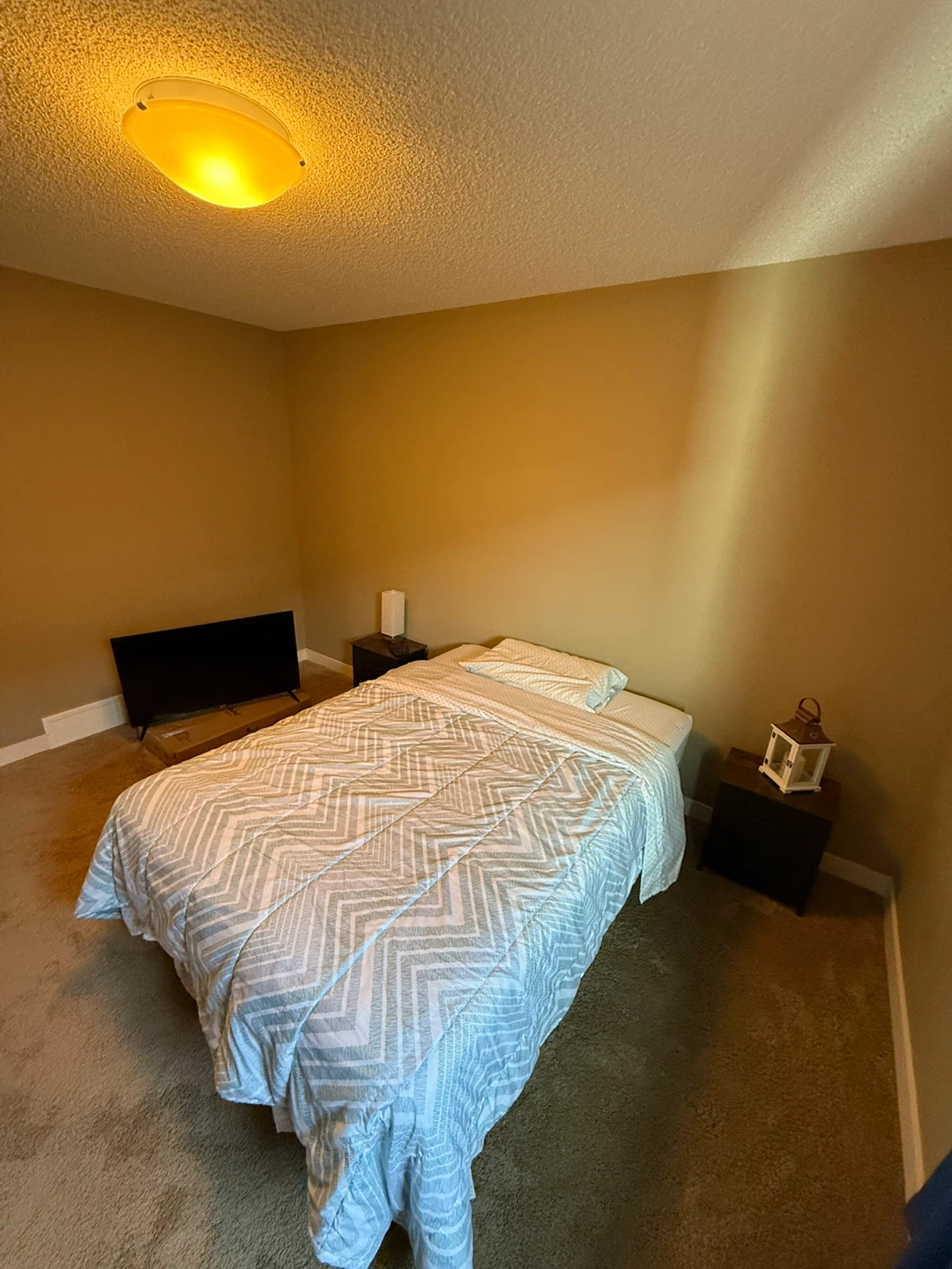 Twin size mattress and frame and bedding
