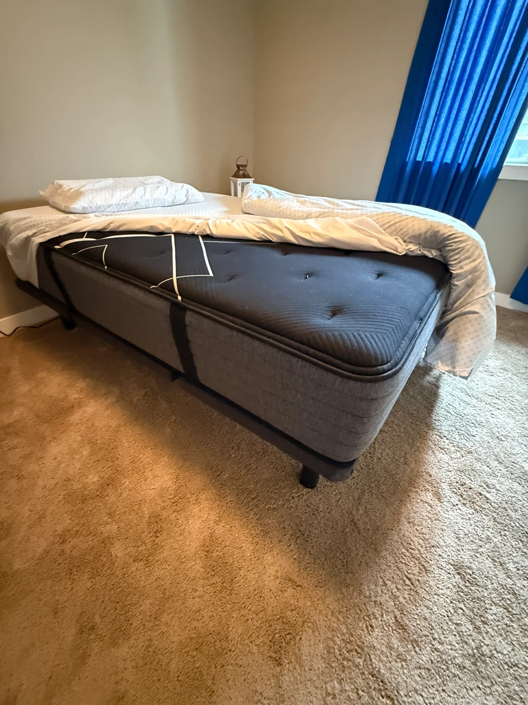 Twin size mattress and frame and bedding - photo 3