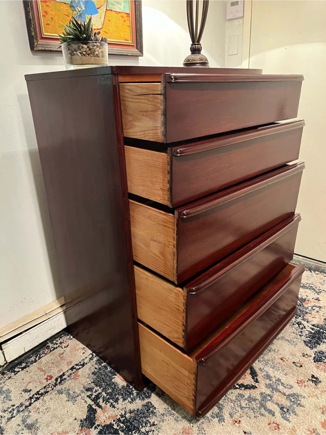 Beautiful Dark Cherry Wood 6-Drawer Dresser - Delivery Extra - photo 2