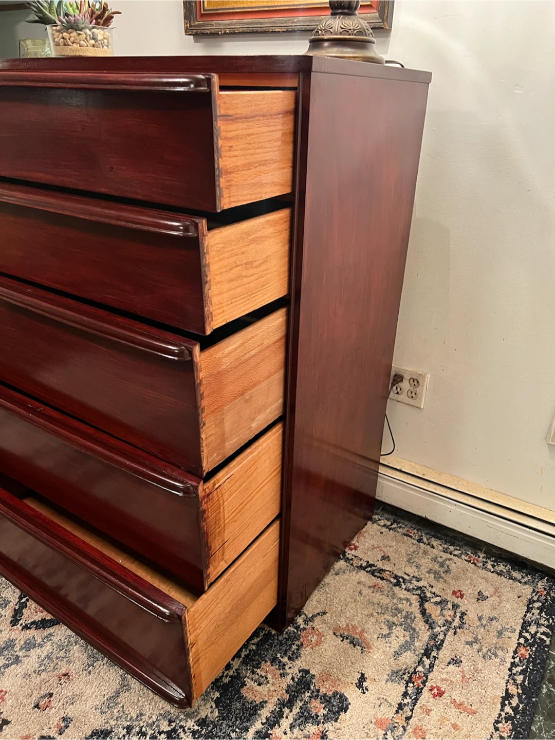 Beautiful Dark Cherry Wood 6-Drawer Dresser - Delivery Extra - photo 3