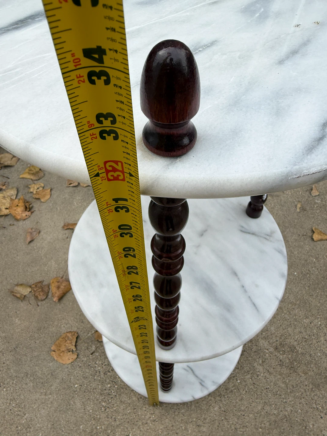 Three-Tier White Marble Round Side Table - photo 3