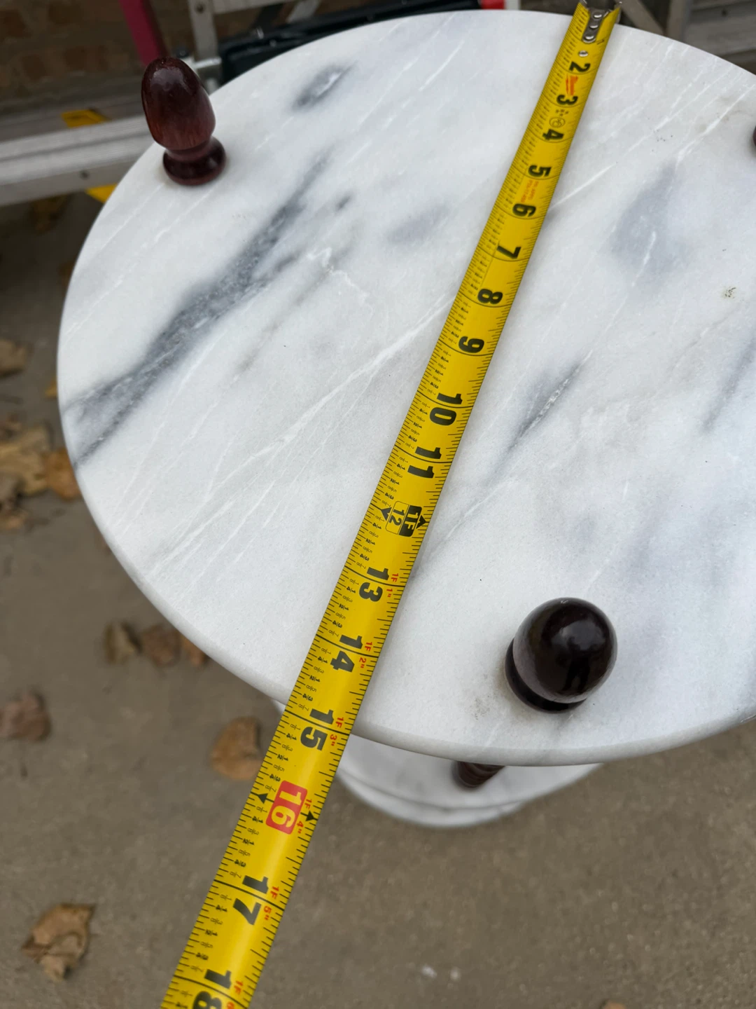 Three-Tier White Marble Round Side Table - photo 4