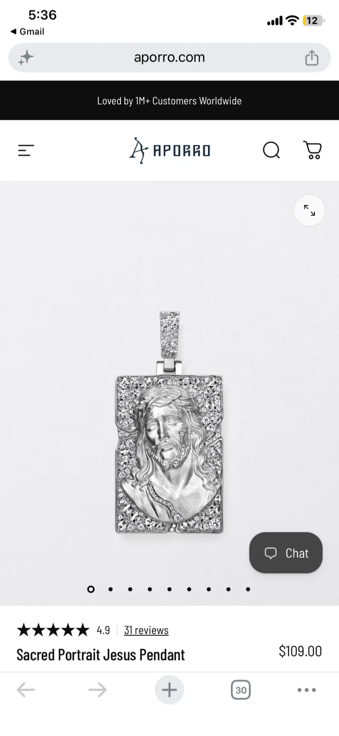 Aporro Sacred Portrait Jesus Pendant