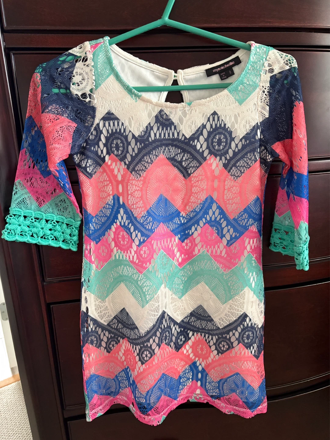 Mymichelle chevron lace dress, size 8