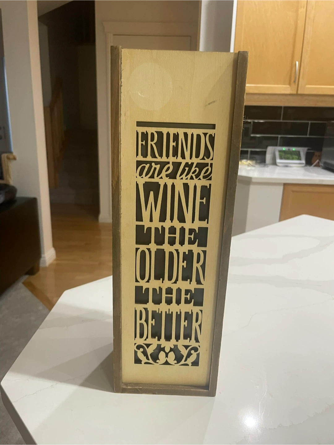 Friends Are Like Wine Decorative Lighted Wooden Box