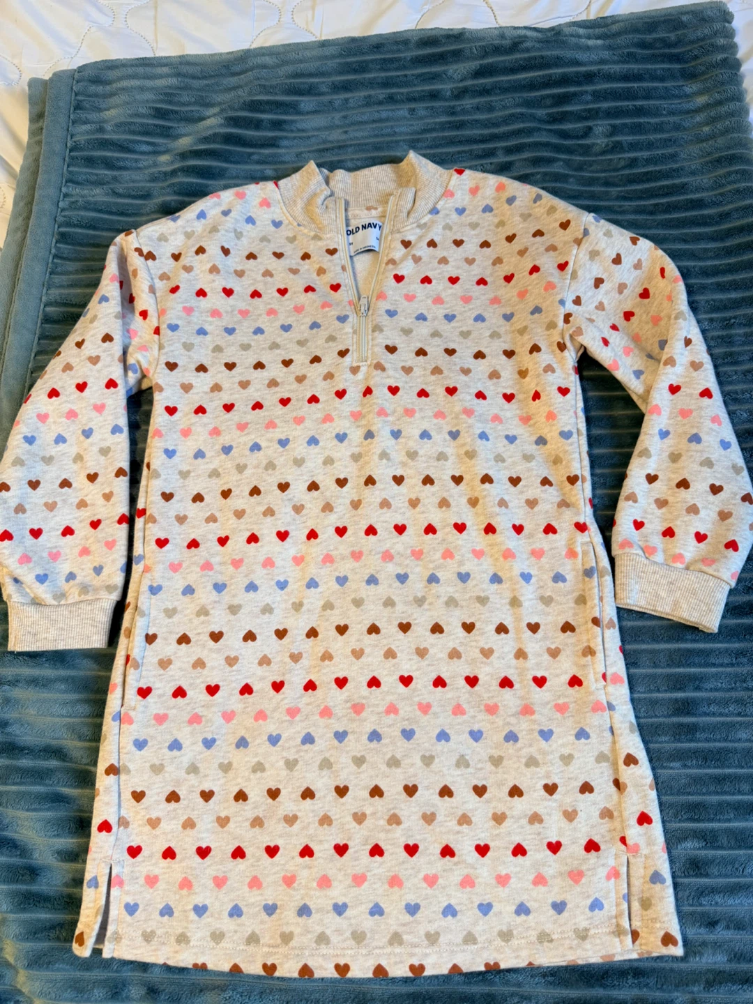 Old Navy Heart Pattern Half-Zip Dress