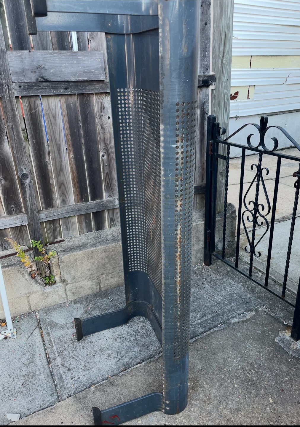 Industrial Style Perforated Metal Bench - photo 3