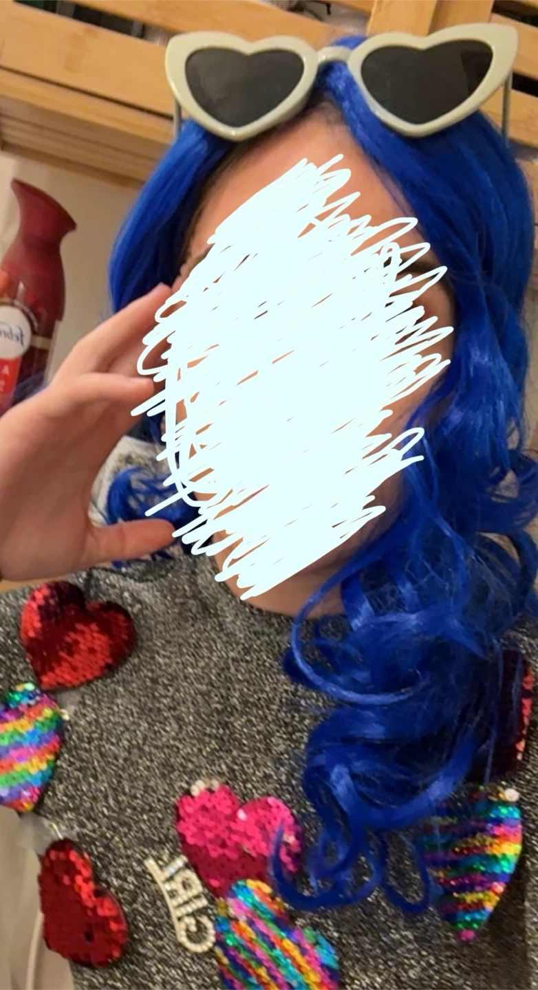 Blue Wavy Synthetic Wig - photo 2