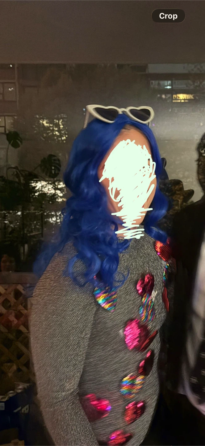 Blue Wavy Synthetic Wig - photo 3