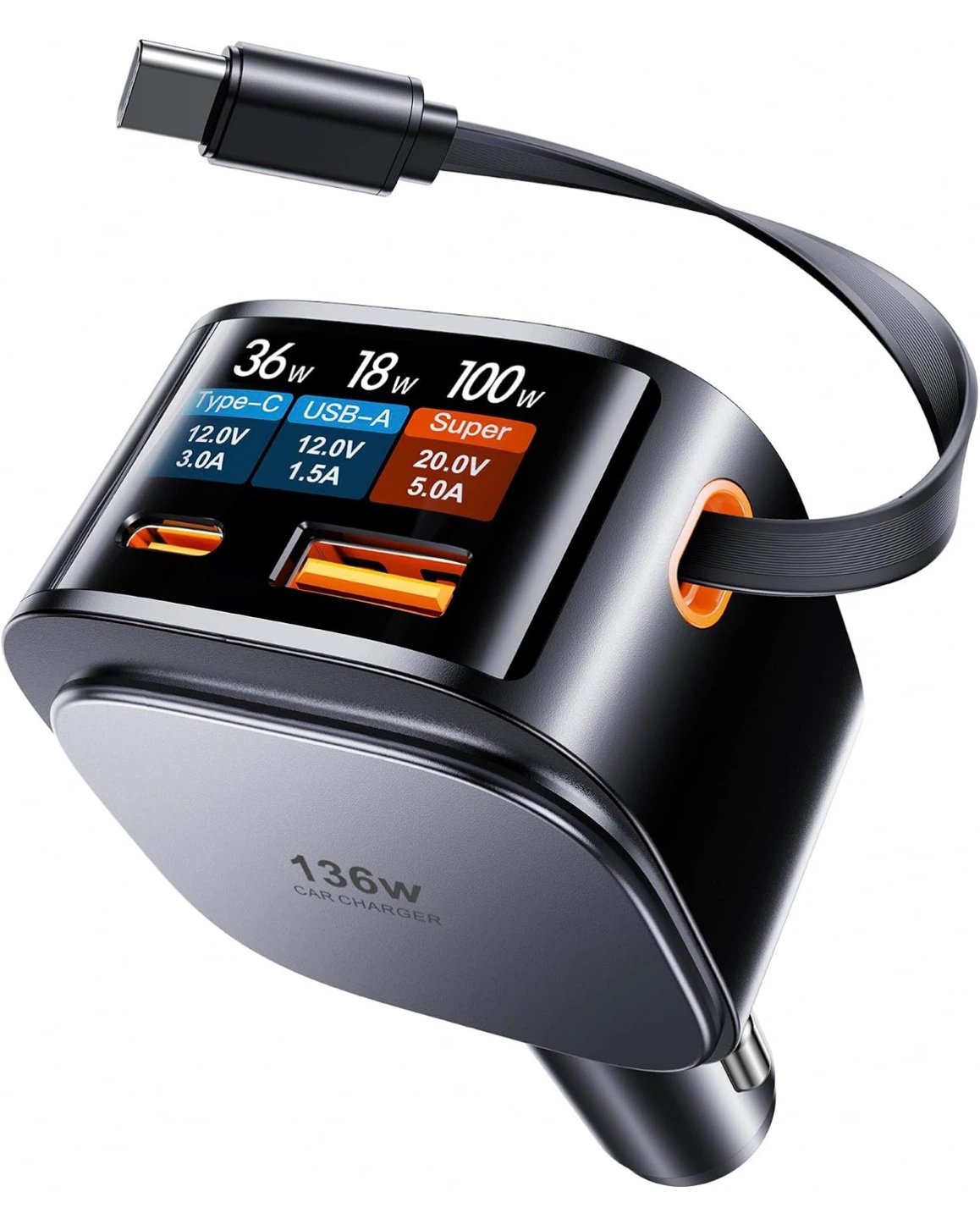 136W Multi-Port Fast Car Charger
