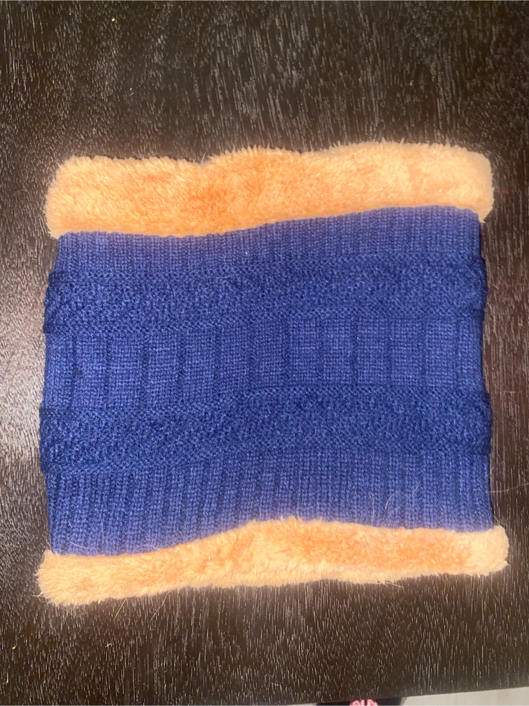 Blue and Tan Knitted Neck Warmer