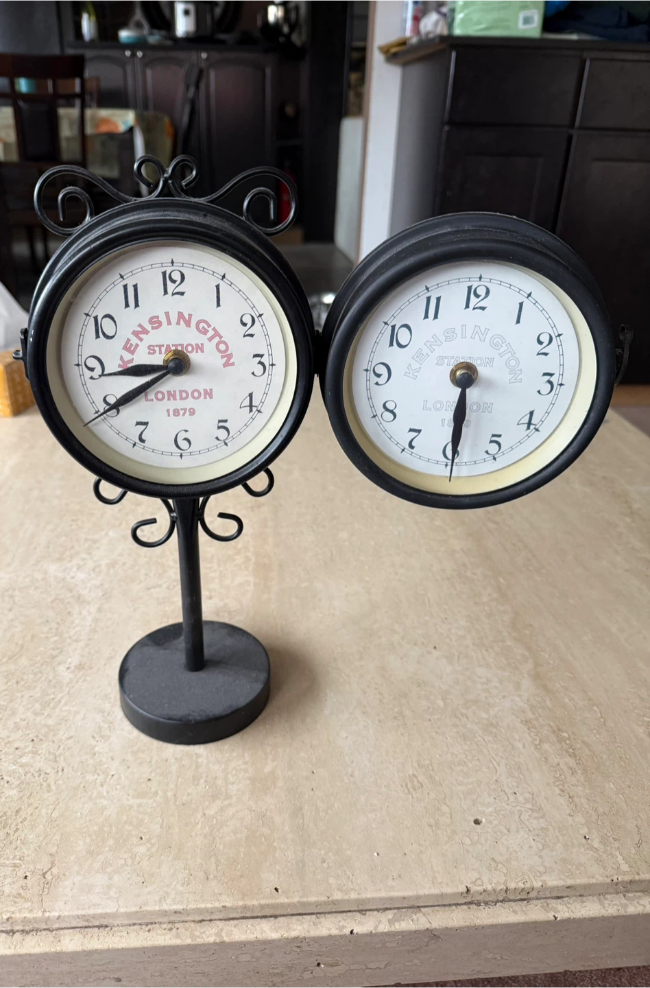 Kensington Station London Dual-Face Table Clock