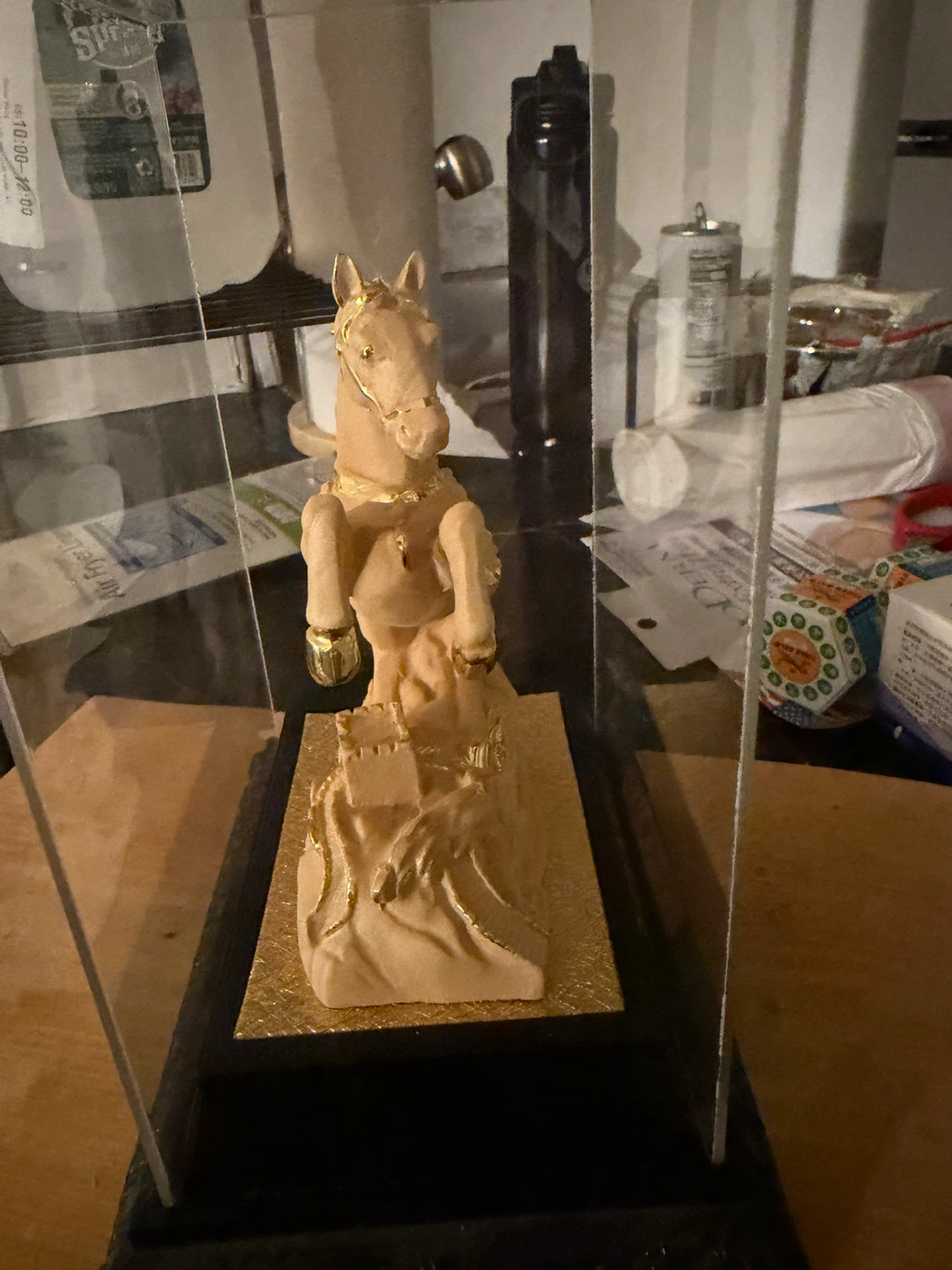 Decorative Gold Rearing Horse Statue - photo 3