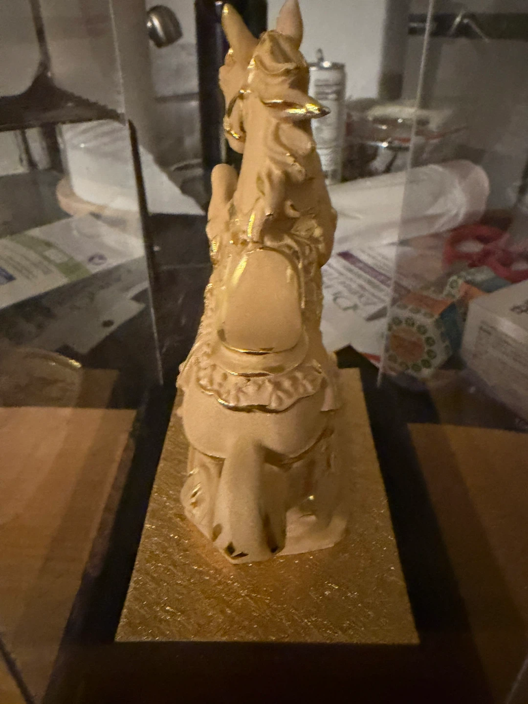 Decorative Gold Rearing Horse Statue - photo 4