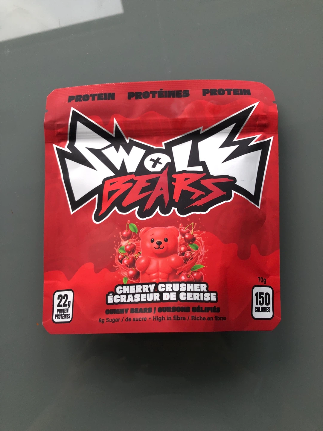 Swole Bears Cherry Crusher Protein Gummies - un opened pack